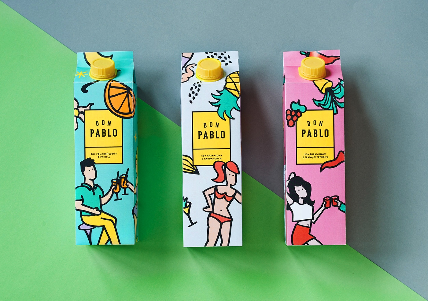 炎炎夏日，這樣的插畫包裝與果汁更配哦！