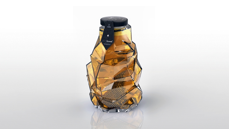 BEEloved honey蜂蜜創意包裝設計玻璃瓶